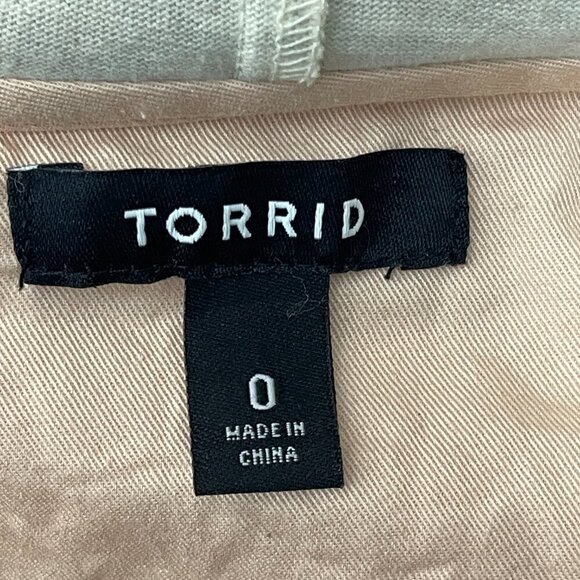Torrid Jacket Women 0 Peach Gray Hooded Anorak Jacket Lightweight Drawstring - Picture 9 of 13